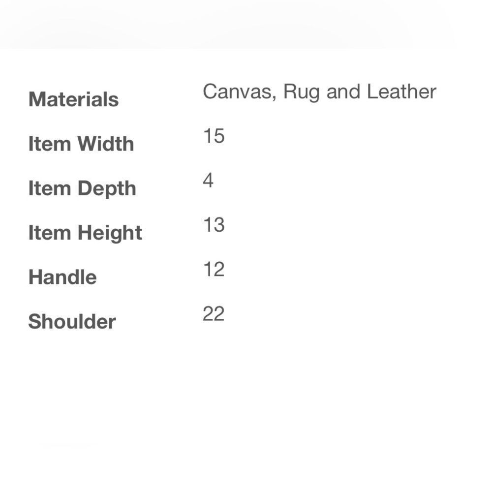 Myra BEGUILE Blue White Rug Canvas Brown Leather Upcycled Tote Bag - Picture 7 of 16